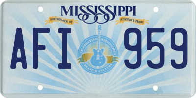 MS license plate AFI959