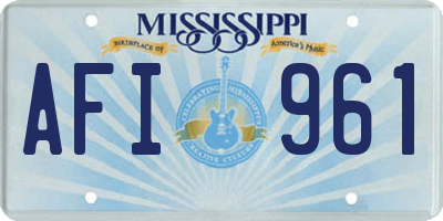 MS license plate AFI961