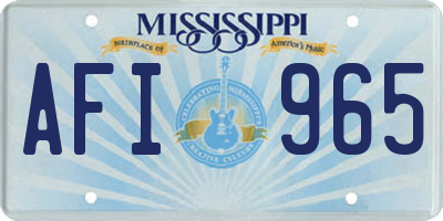 MS license plate AFI965