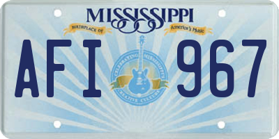 MS license plate AFI967