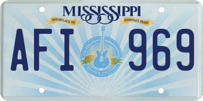 MS license plate AFI969