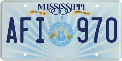 MS license plate AFI970