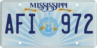 MS license plate AFI972