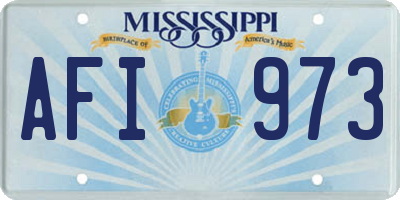 MS license plate AFI973