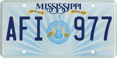 MS license plate AFI977