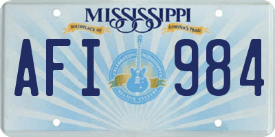 MS license plate AFI984