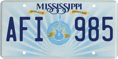 MS license plate AFI985