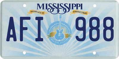 MS license plate AFI988