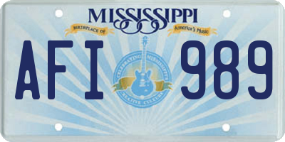 MS license plate AFI989