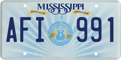 MS license plate AFI991