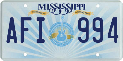 MS license plate AFI994