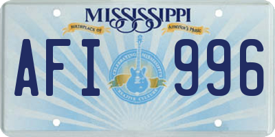 MS license plate AFI996