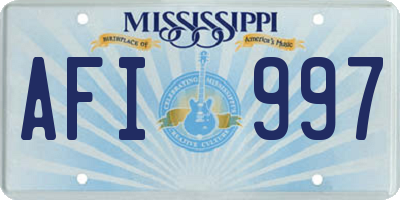 MS license plate AFI997