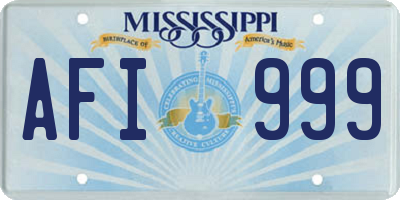 MS license plate AFI999