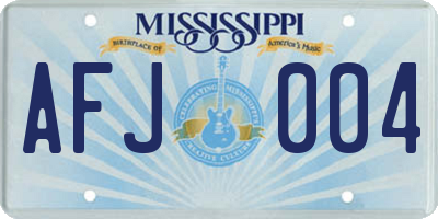 MS license plate AFJ004