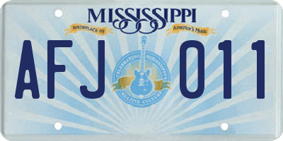 MS license plate AFJ011