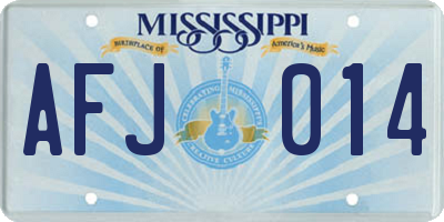MS license plate AFJ014