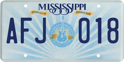MS license plate AFJ018