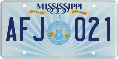 MS license plate AFJ021