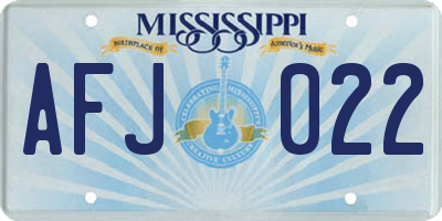 MS license plate AFJ022