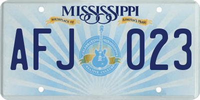 MS license plate AFJ023