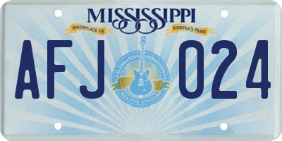 MS license plate AFJ024