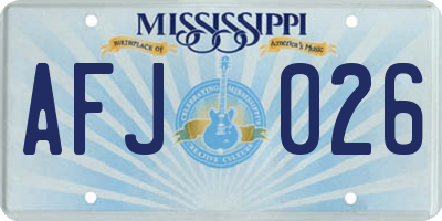 MS license plate AFJ026