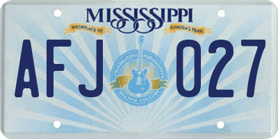 MS license plate AFJ027