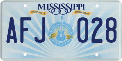 MS license plate AFJ028