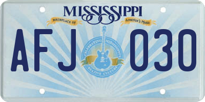 MS license plate AFJ030