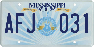 MS license plate AFJ031