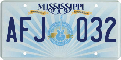 MS license plate AFJ032