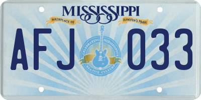 MS license plate AFJ033