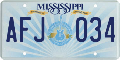 MS license plate AFJ034