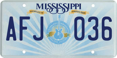 MS license plate AFJ036