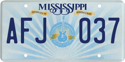 MS license plate AFJ037