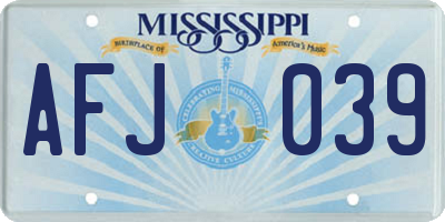MS license plate AFJ039