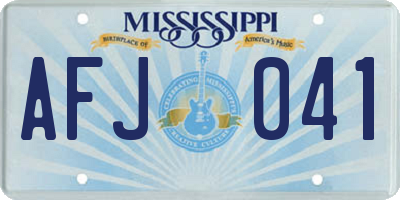 MS license plate AFJ041