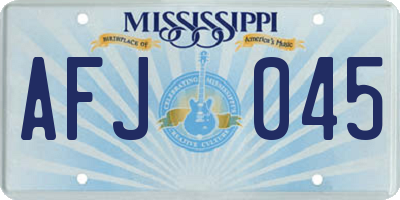 MS license plate AFJ045