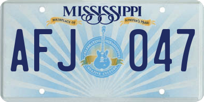 MS license plate AFJ047