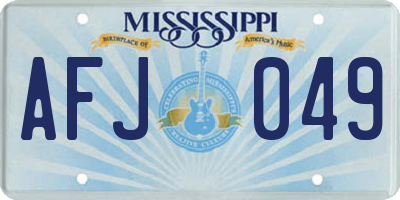 MS license plate AFJ049