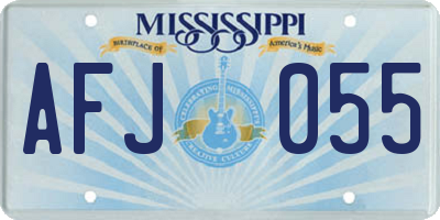 MS license plate AFJ055