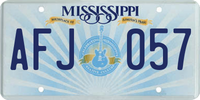 MS license plate AFJ057