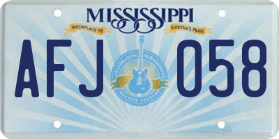 MS license plate AFJ058