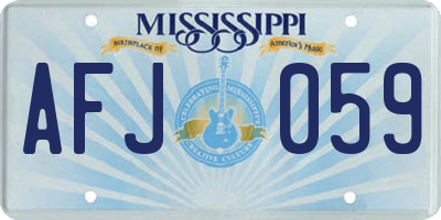 MS license plate AFJ059