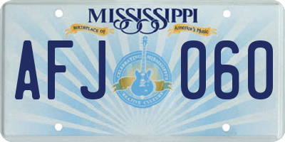 MS license plate AFJ060
