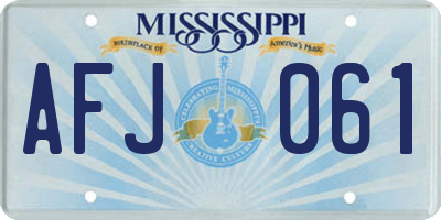MS license plate AFJ061