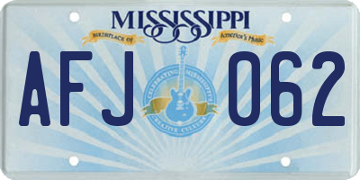 MS license plate AFJ062
