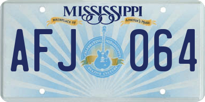 MS license plate AFJ064