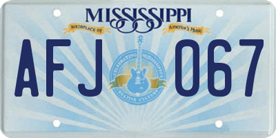 MS license plate AFJ067